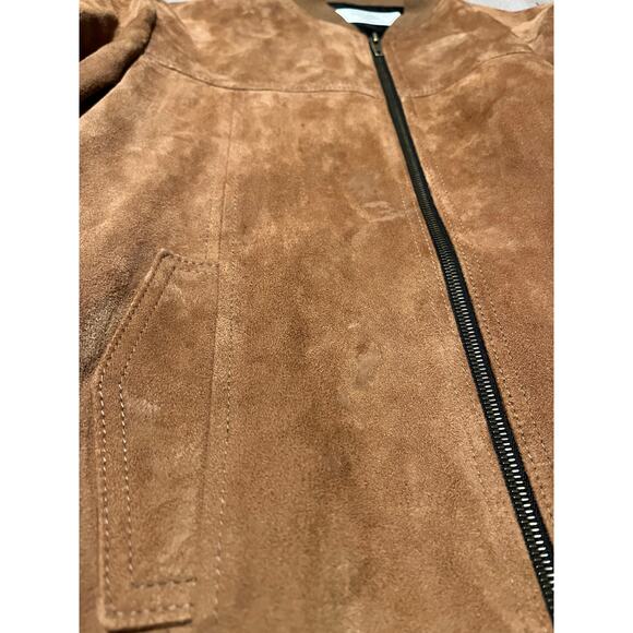 CELINE -Suede Leather Bomber Jacket / IT 46 - Picture 4 of 15